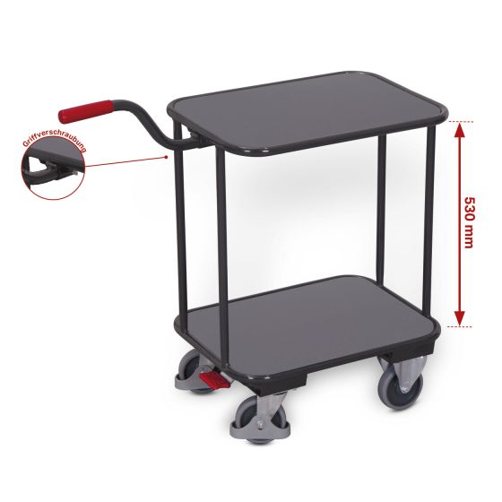 VARIOfit handle roller with 2 loading surfaces, RAL 7016