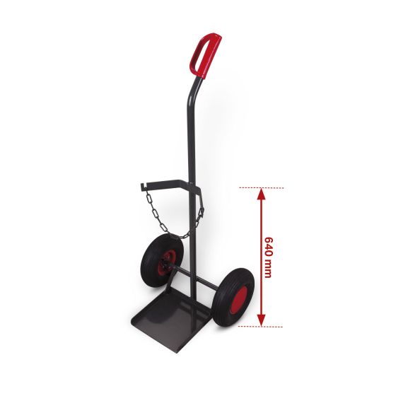 VARIOfit steel bottle trolley for 1 bottle, RAL 7016