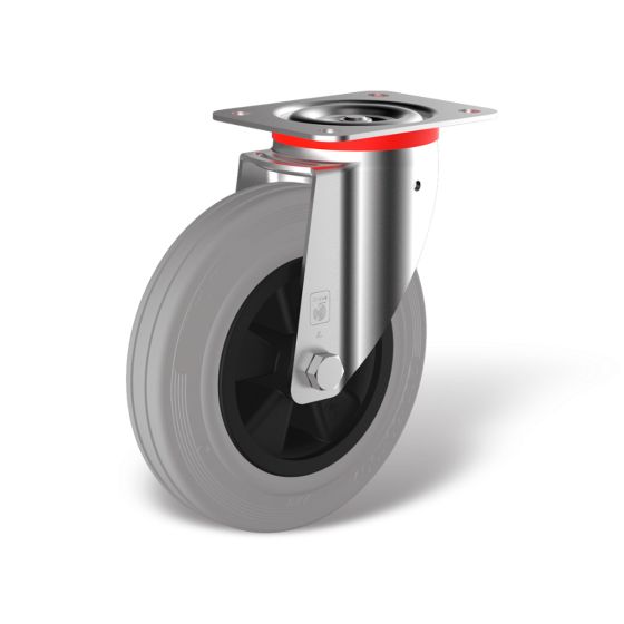 Swivel castor with wheel type WK