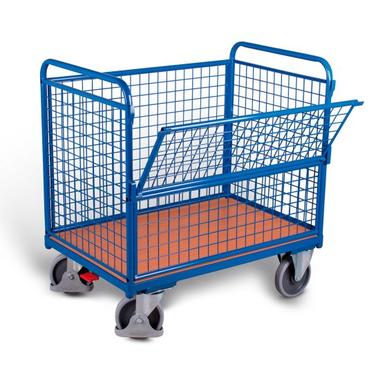 Box trolley with mesh