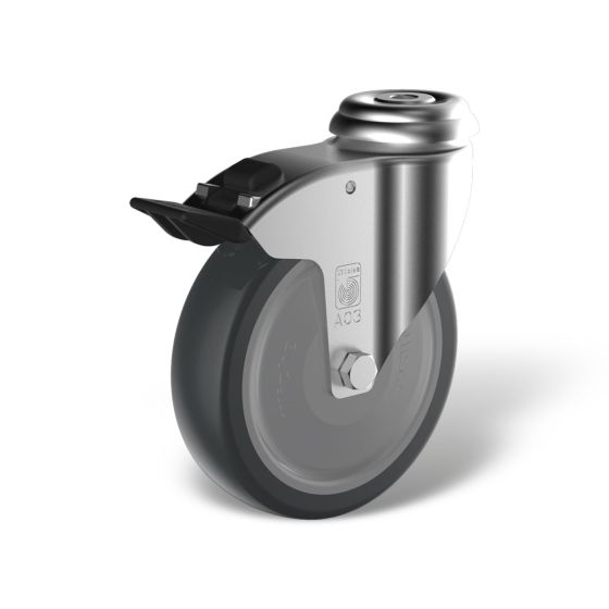 Institutional swivel castors with bolt hole back stop (FSTF) type EP RAR