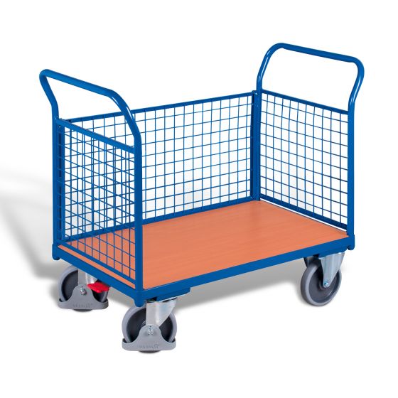 Three-sided trolley with mesh