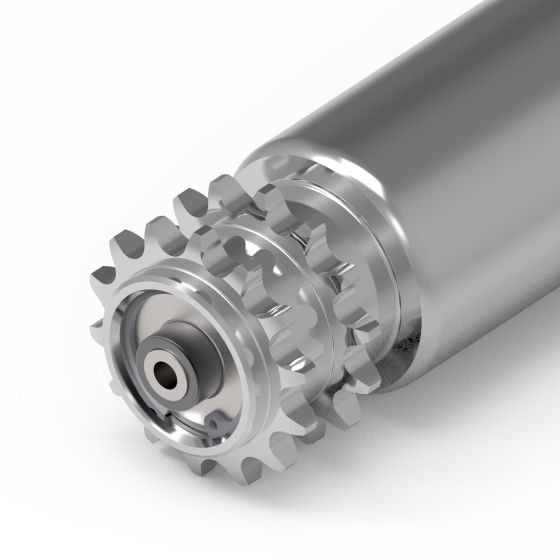 Conveyor roller with double sprocket